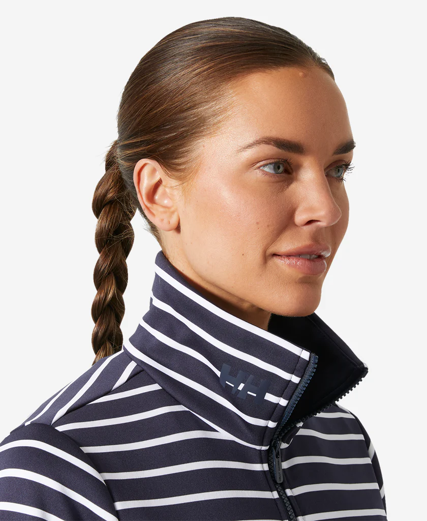 W CREW FLEECE JACKET, Navy stripe - Image 2